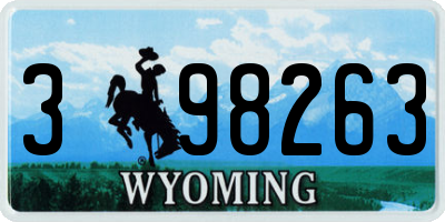 WY license plate 398263