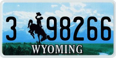 WY license plate 398266