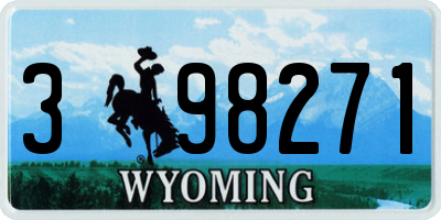 WY license plate 398271