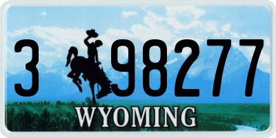 WY license plate 398277