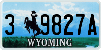 WY license plate 39827A