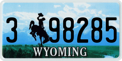 WY license plate 398285