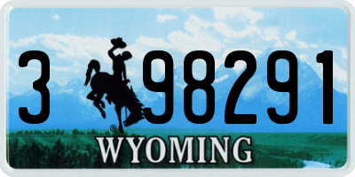 WY license plate 398291