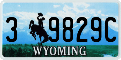 WY license plate 39829C
