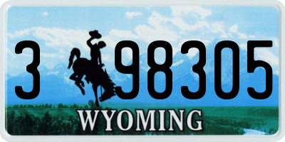 WY license plate 398305