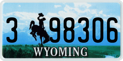 WY license plate 398306