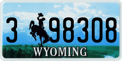 WY license plate 398308