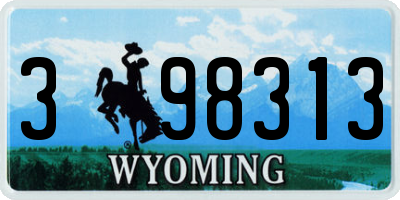WY license plate 398313