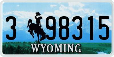 WY license plate 398315