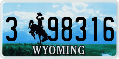 WY license plate 398316