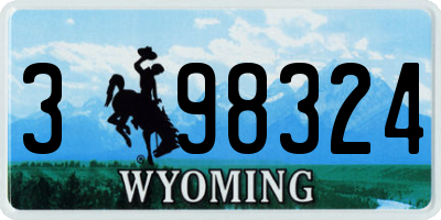 WY license plate 398324