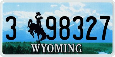 WY license plate 398327