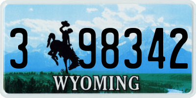 WY license plate 398342