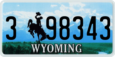 WY license plate 398343