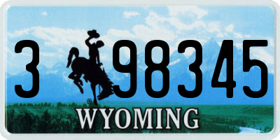 WY license plate 398345