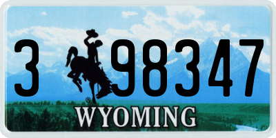 WY license plate 398347