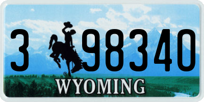 WY license plate 39834O