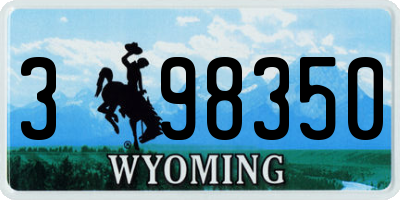 WY license plate 398350