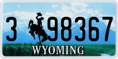 WY license plate 398367