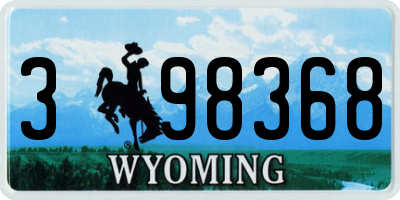 WY license plate 398368