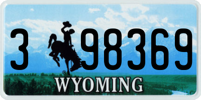 WY license plate 398369