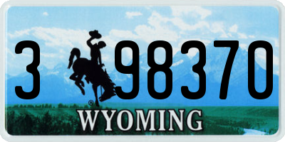 WY license plate 398370