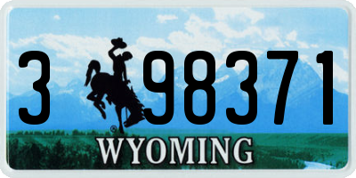 WY license plate 398371