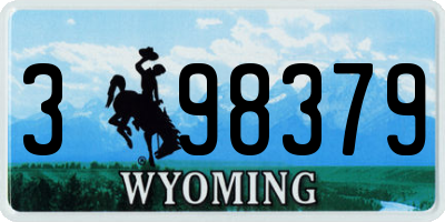 WY license plate 398379