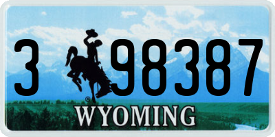WY license plate 398387