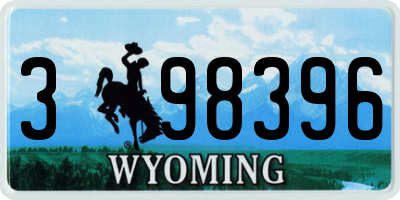 WY license plate 398396