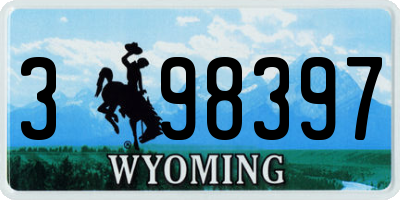 WY license plate 398397
