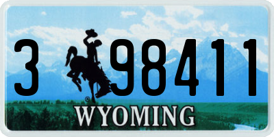 WY license plate 398411