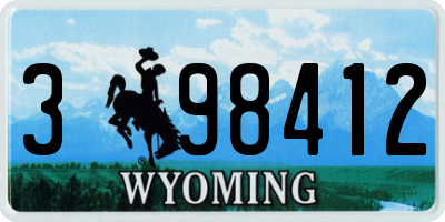 WY license plate 398412
