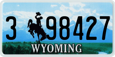 WY license plate 398427