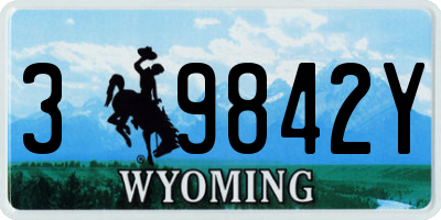 WY license plate 39842Y