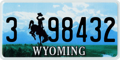 WY license plate 398432