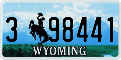 WY license plate 398441