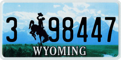 WY license plate 398447