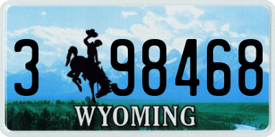 WY license plate 398468