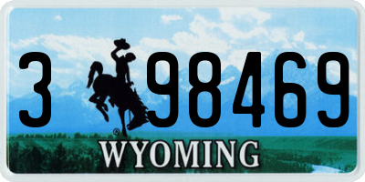 WY license plate 398469