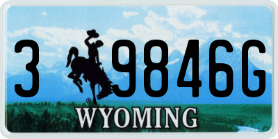 WY license plate 39846G
