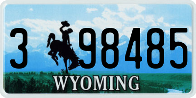 WY license plate 398485