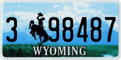 WY license plate 398487