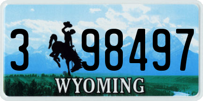 WY license plate 398497