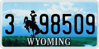 WY license plate 398509
