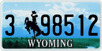 WY license plate 398512