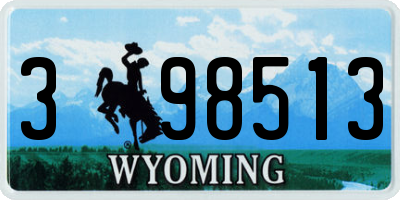 WY license plate 398513