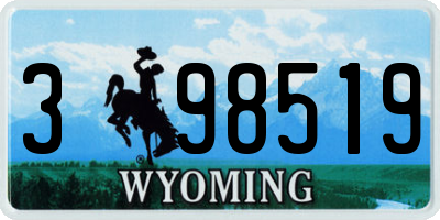 WY license plate 398519