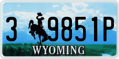 WY license plate 39851P