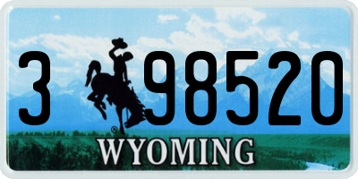 WY license plate 398520